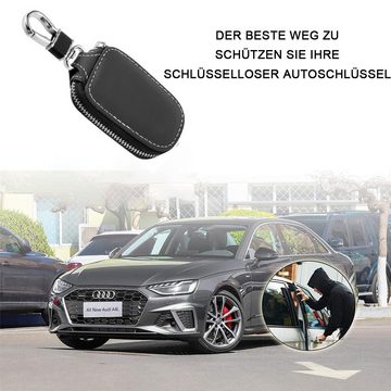 GelldG Schlüsseltasche Auto Schlüsselanhänger Tasche Schutz aus Leder Auto Smart Keychain