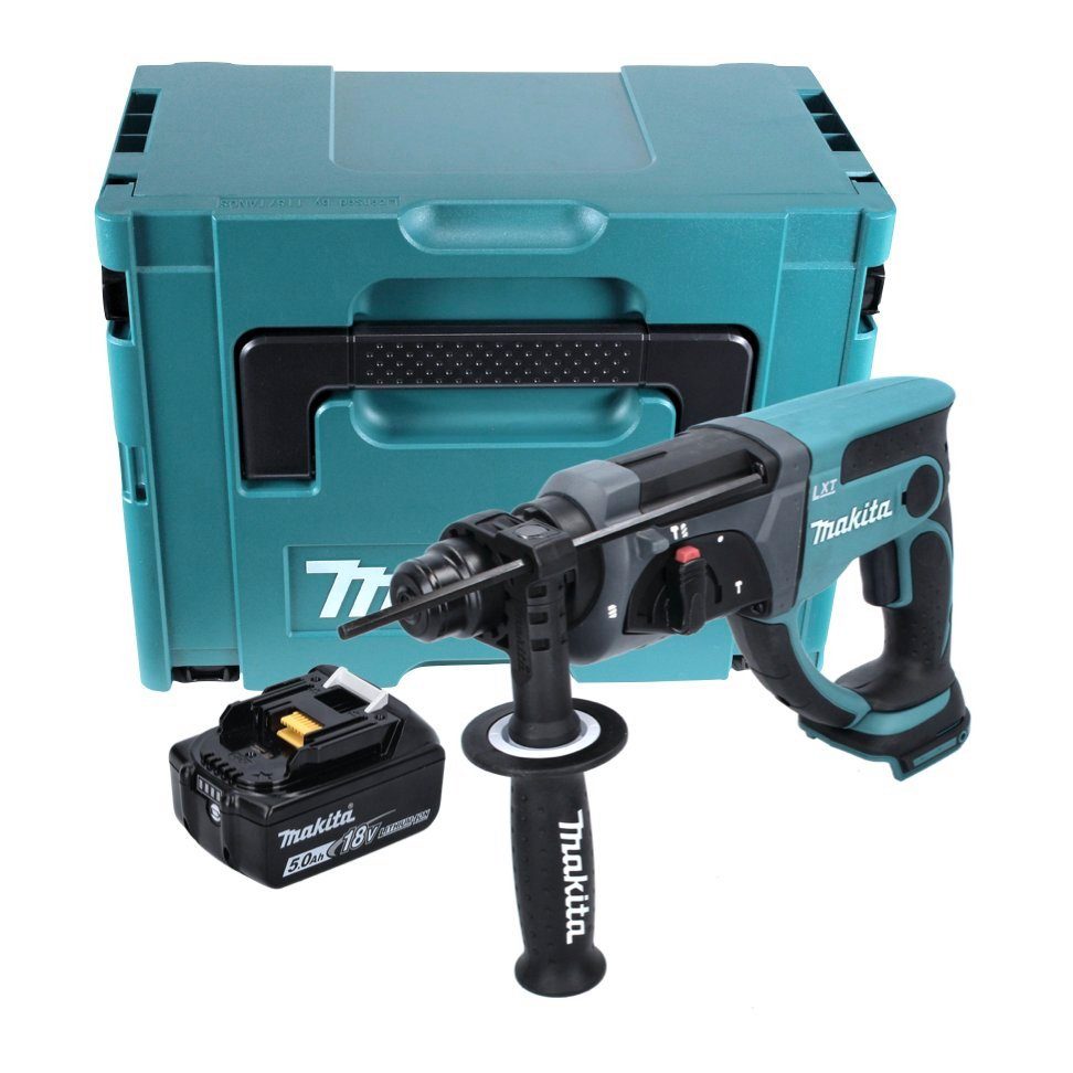 Makita Schlagbohrmaschine DHR 202 Plus 1x Ah M 2,0 T1J 18 5,0 Akku Kombihammer Akku + SDS + J V