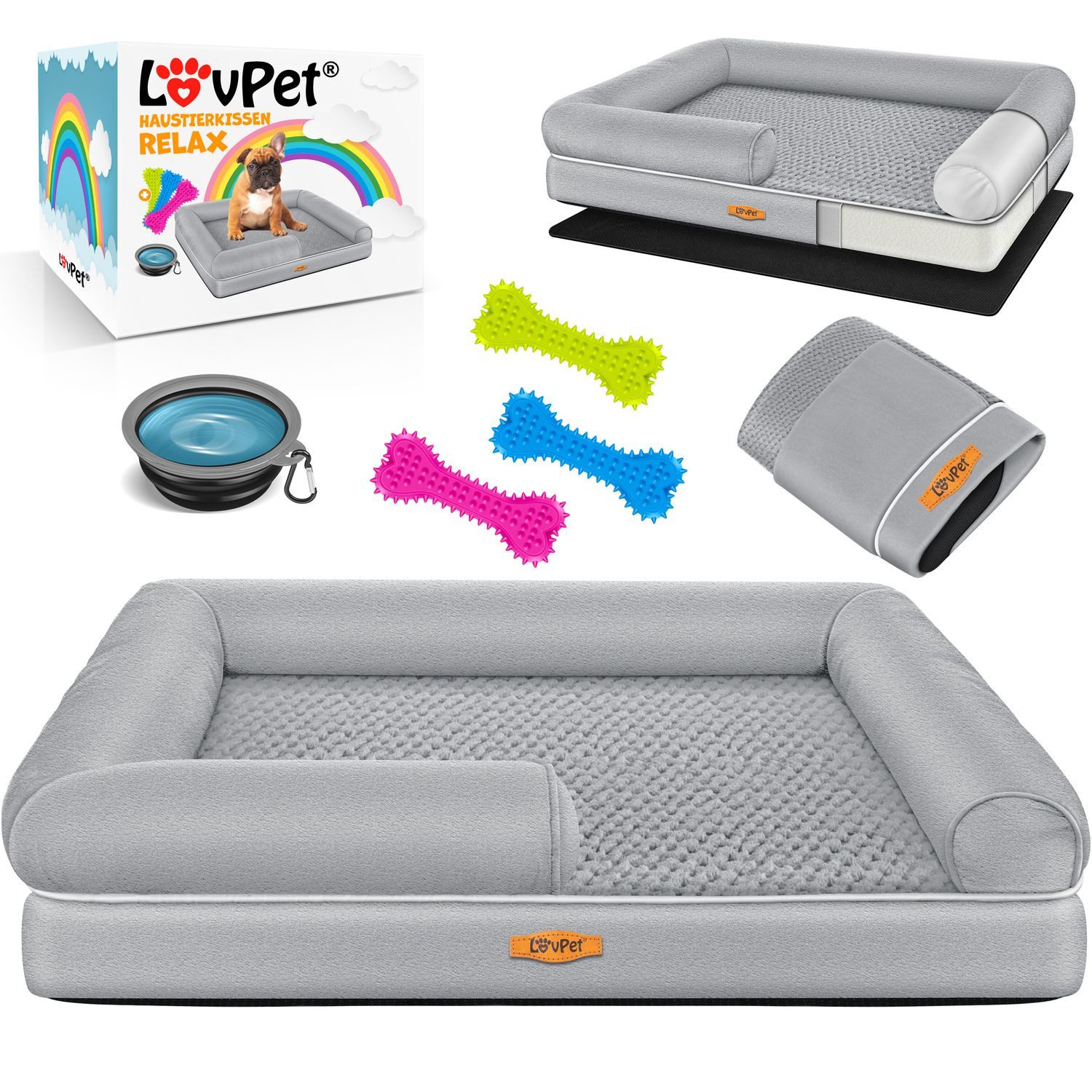 Lovpet Tierbett, Orthopädisches Hundebett Hundekissen Hundekorb Relax günstig online kaufen