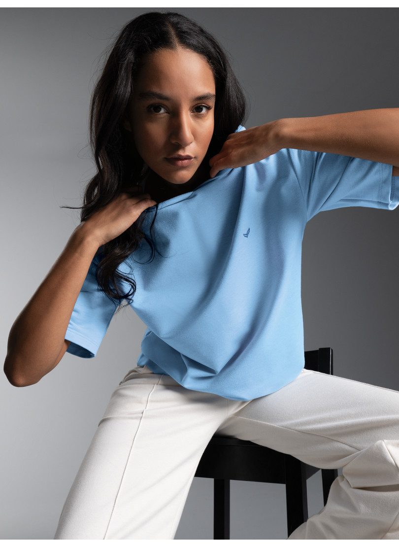 Trigema Kapuzensweatshirt TRIGEMA Kurzarm Cropped Hoodie