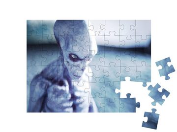 puzzleYOU Puzzle Alien auf Planet, eine 3D-Illustration, 48 Puzzleteile, puzzleYOU-Kollektionen Fantasy