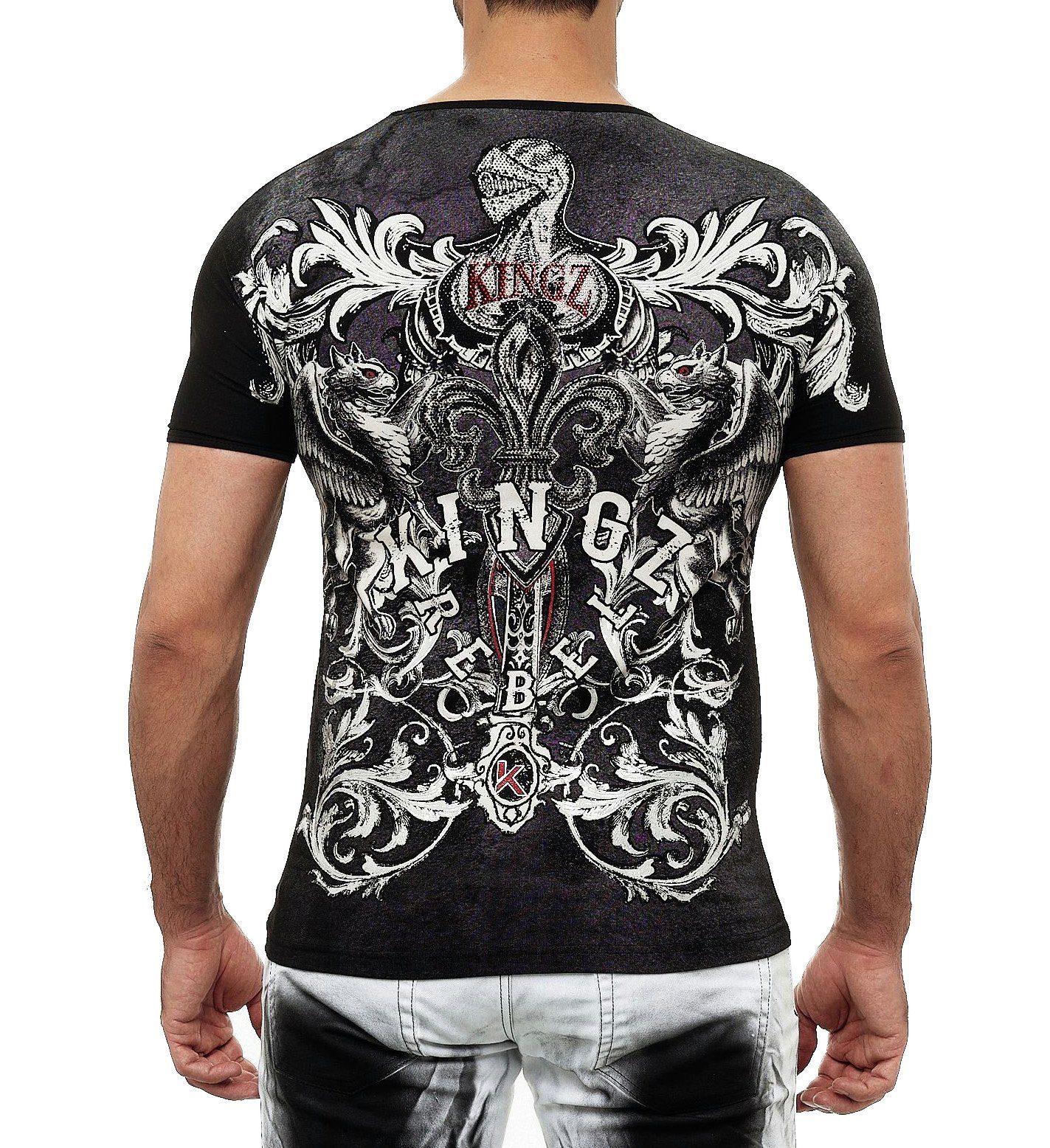 KINGZ coolem in T-Shirt Design schwarz-silberfarben