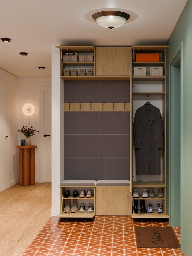Raumhirsch Furniture Schuhschrank Garderobenschrank für Flur und Eingangsbereich (Kleiderschrank sowie Schuhschrank im SET) verschiedene Farben