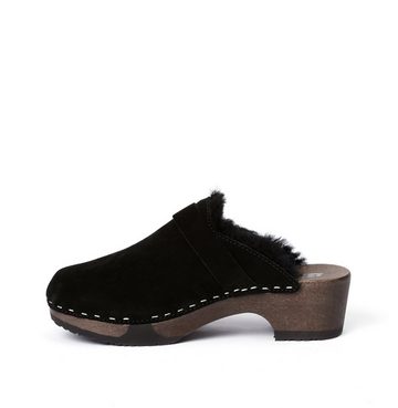 Softclox TAIRA Kaschmir/LF schwarz (dunkel), Winter, Holz, Clogs, Damen, bequem Clog