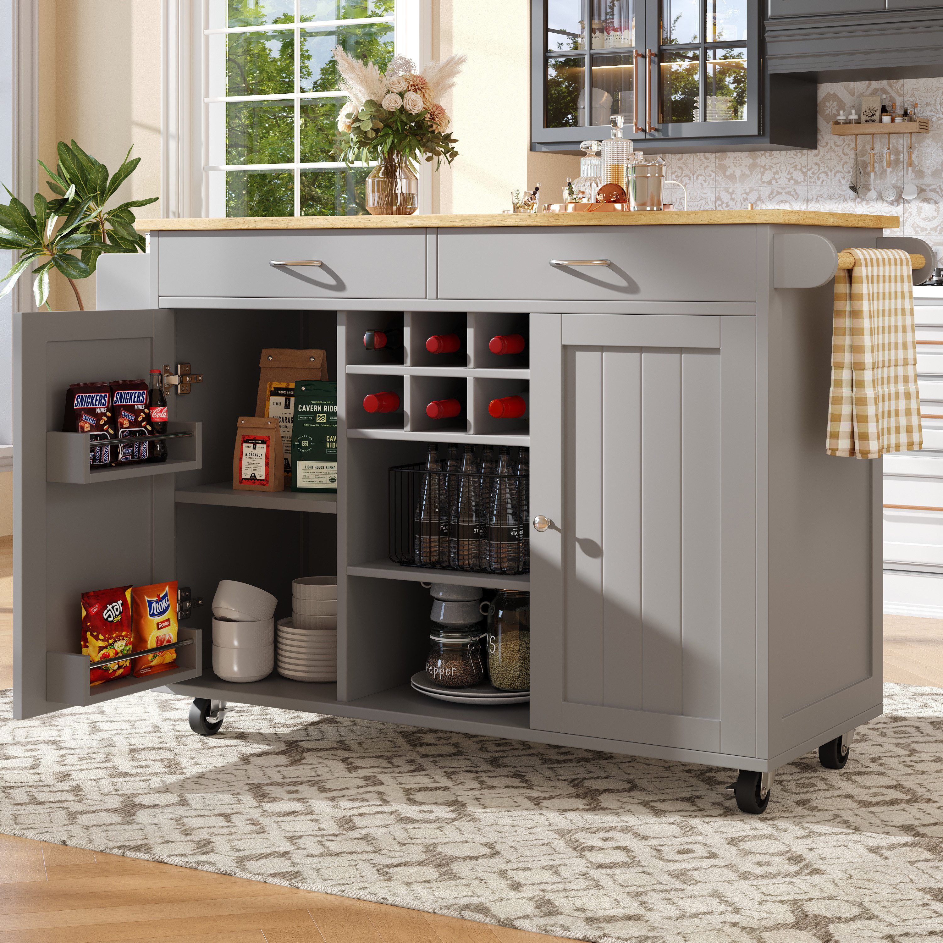HAUSS SPOLE Kücheninsel Küchenschrank, buffetschrank, Speisewagen günstig online kaufen