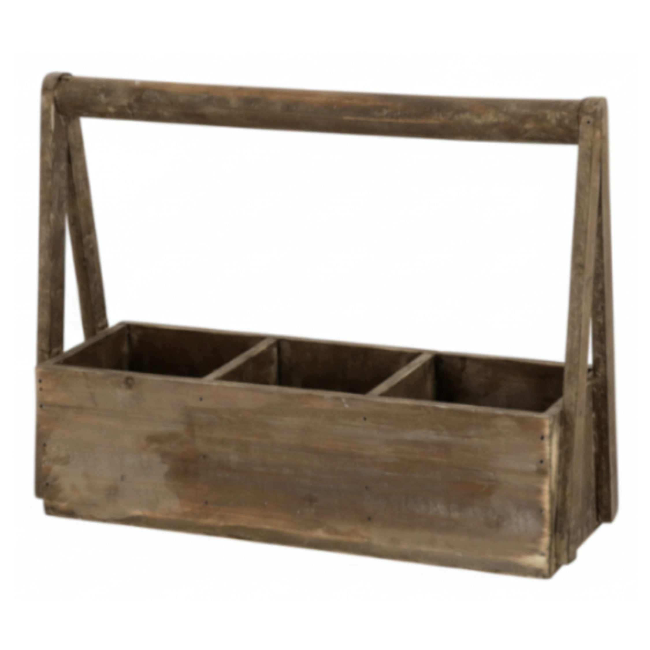 Chic Antique Aufbewahrungsbox Chic Antique Holzkasten mit Handgriff und 3 Fächern