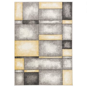 Designteppich Designer Teppich Pastell Ivy Grau Gelb Karo, Pergamon, Rechteckig, Höhe: 11 mm