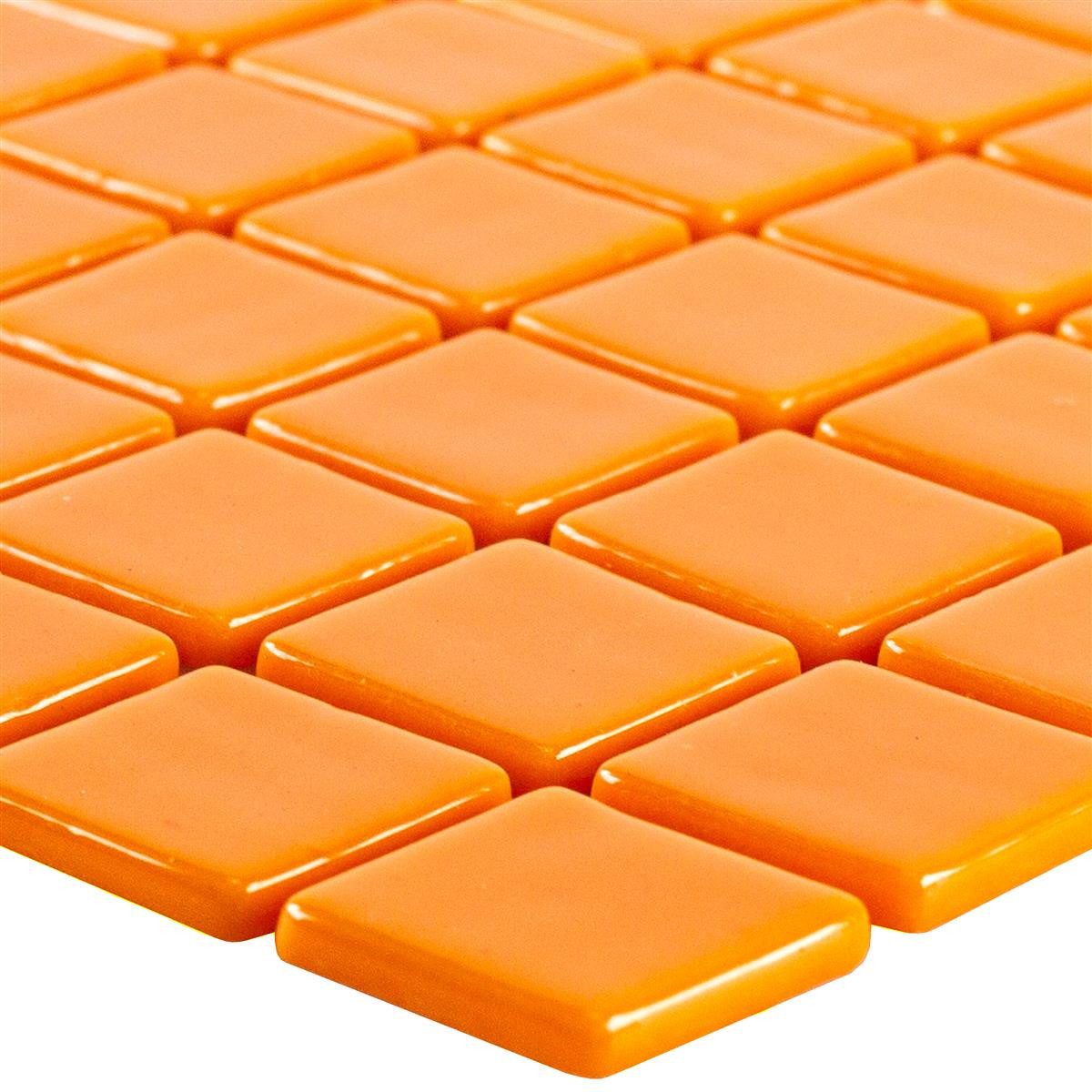 Mosafil Mosaikfliesen Glas Pool Schwimmbad Mosaik Pixley Orange, Glas-Ecoglas 31.600x31.600, orange, Eco Glas - Punktverklebt - Frostsicher - Wasserdicht - Wasserfest