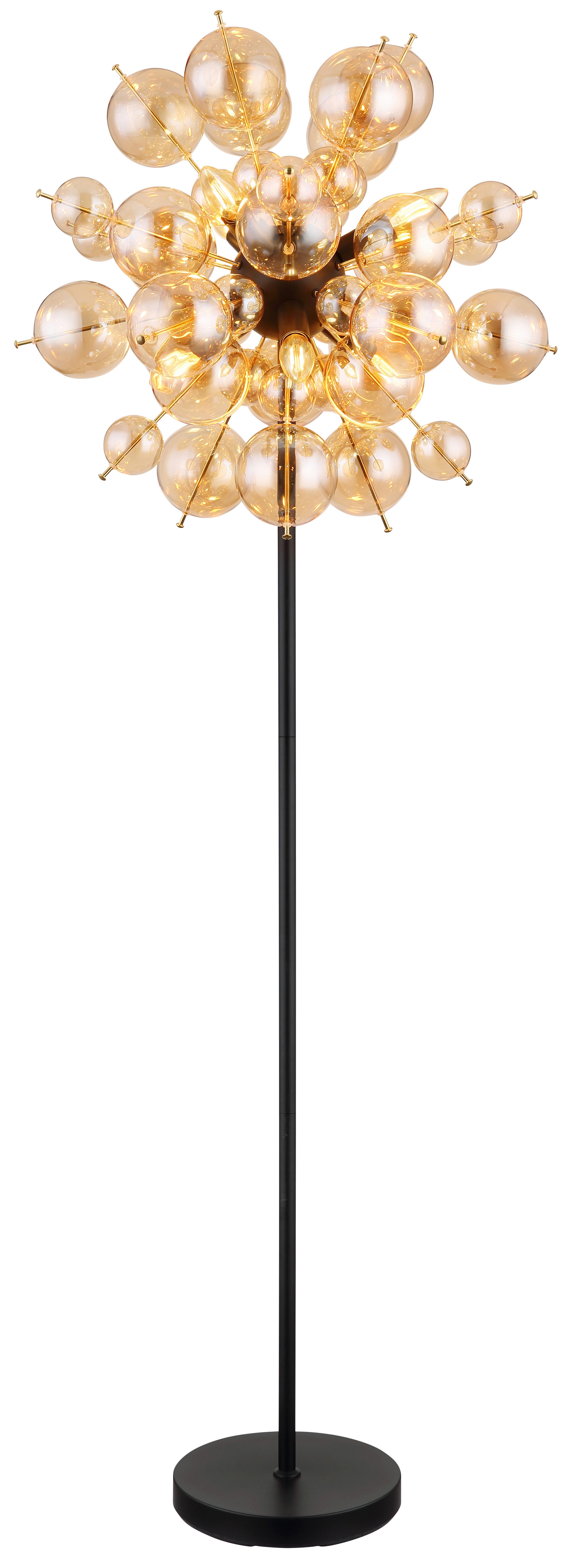 GLOBO LIGHTING Stehlampe UDO, ohne Leuchtmittel, Stehlampe/goldfarben/Glaskugeln/modern/Wohnzimmer/Flur/Schlafzimmer