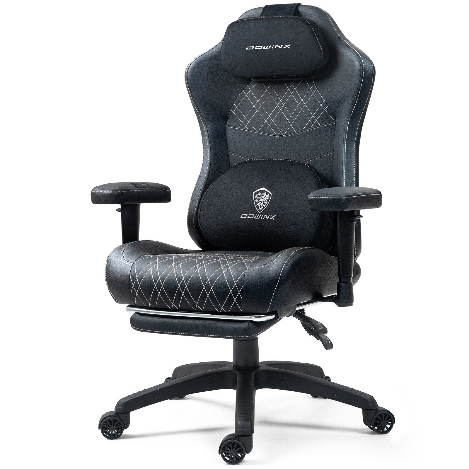 Dowinx Gaming-Stuhl ergonomischer Bürostuhl mit Massage- und Wärmefunktion, atmungsaktivem Taschenfederkissen wie im Sofa
