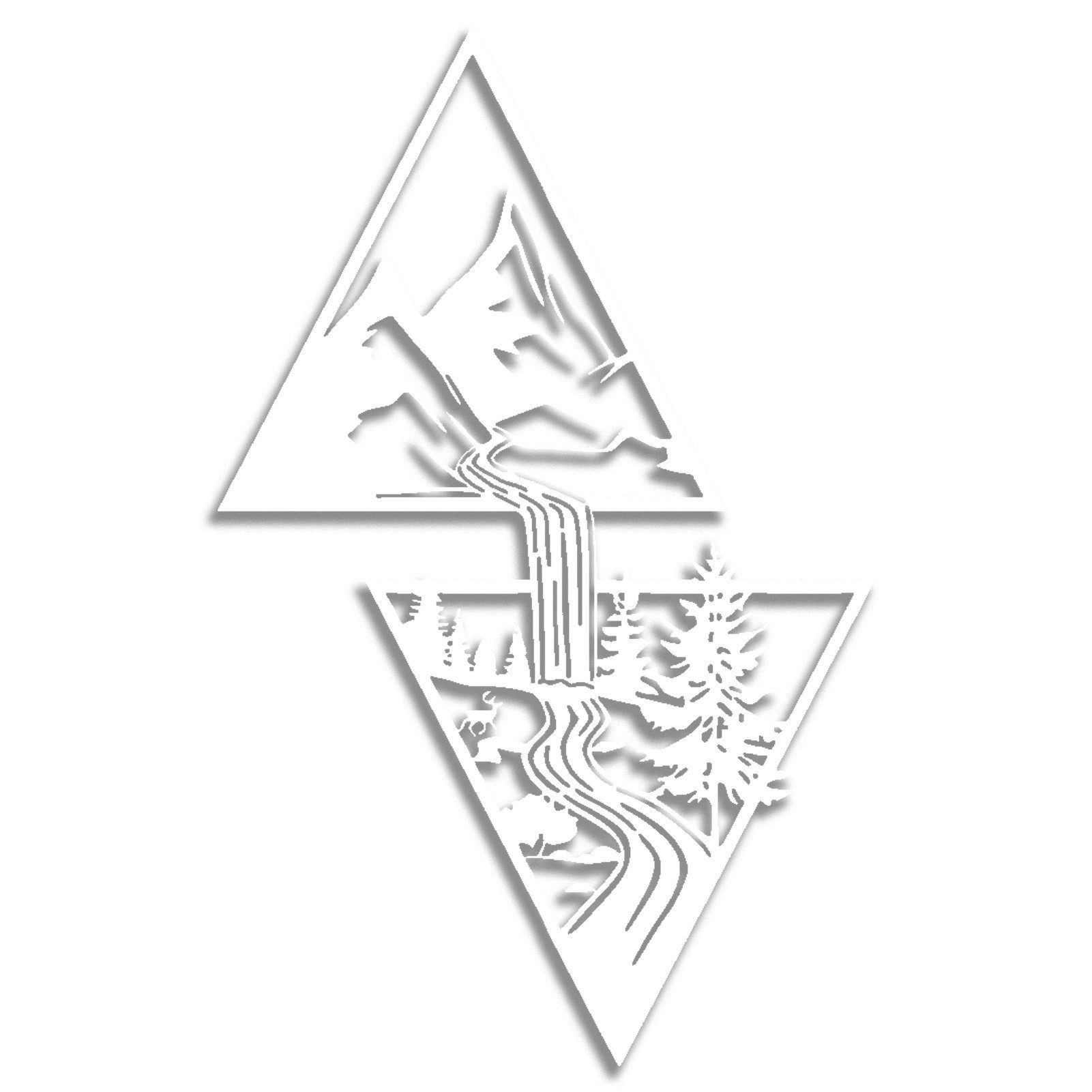 Jumpeak Wanddekoobjekt Wandbehang aus Metall mit Bergen, Bächen,auf und ab gestaffelt, Kunst, Hergestellt aus Metall,Schwarz,Weiß,3 Größe
