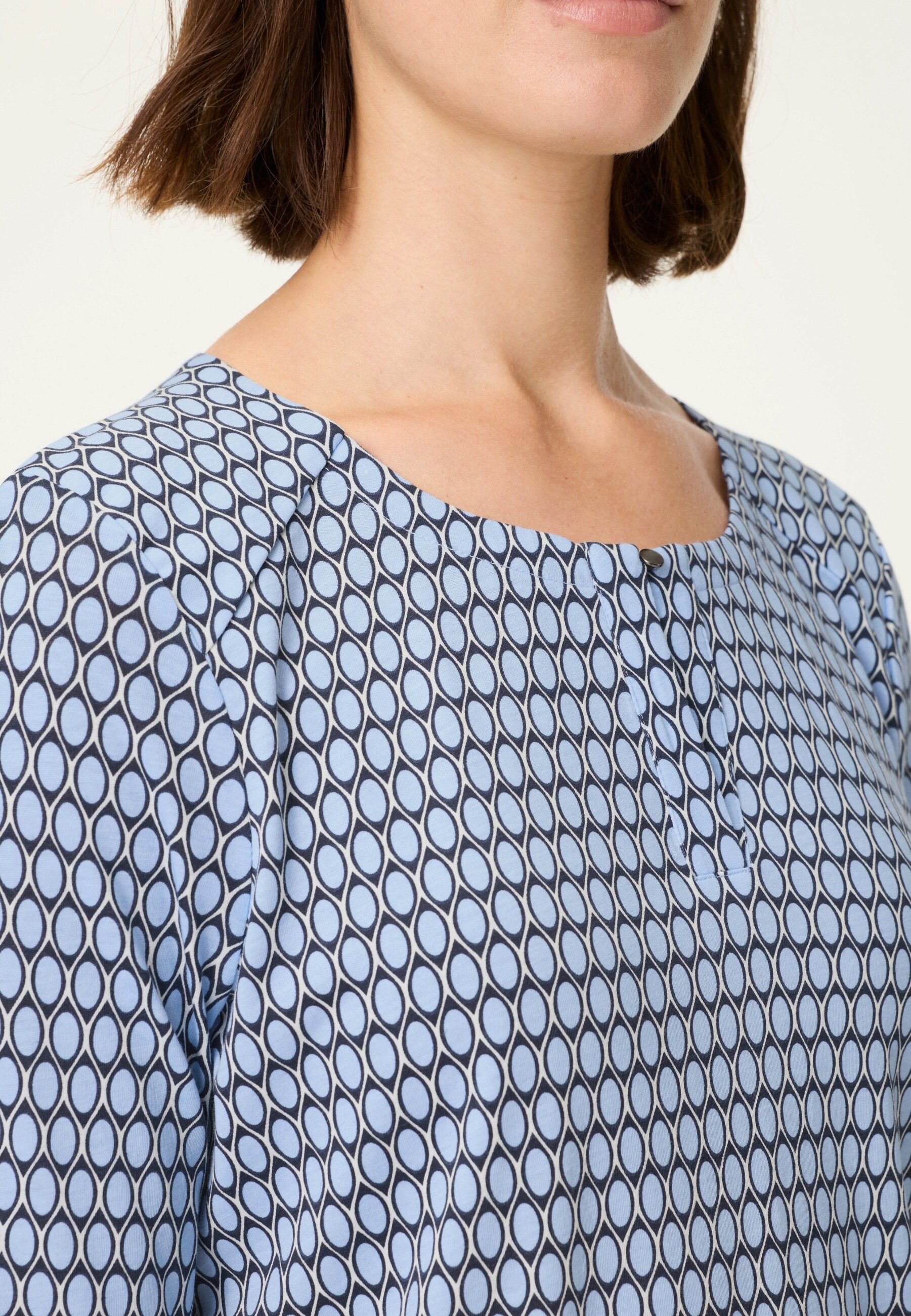 Olsen Tunikashirt Shirt mit Allover-Dessin und Tunikaausschnitt