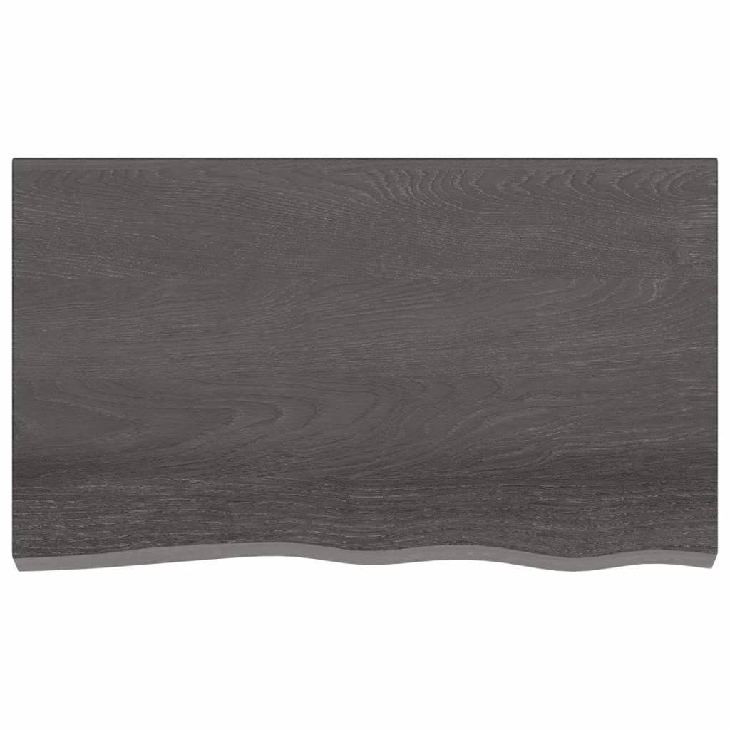 100x60x2 furnicato Eiche cm Dunkelgrau Behandelt Massivholz Tischplatte