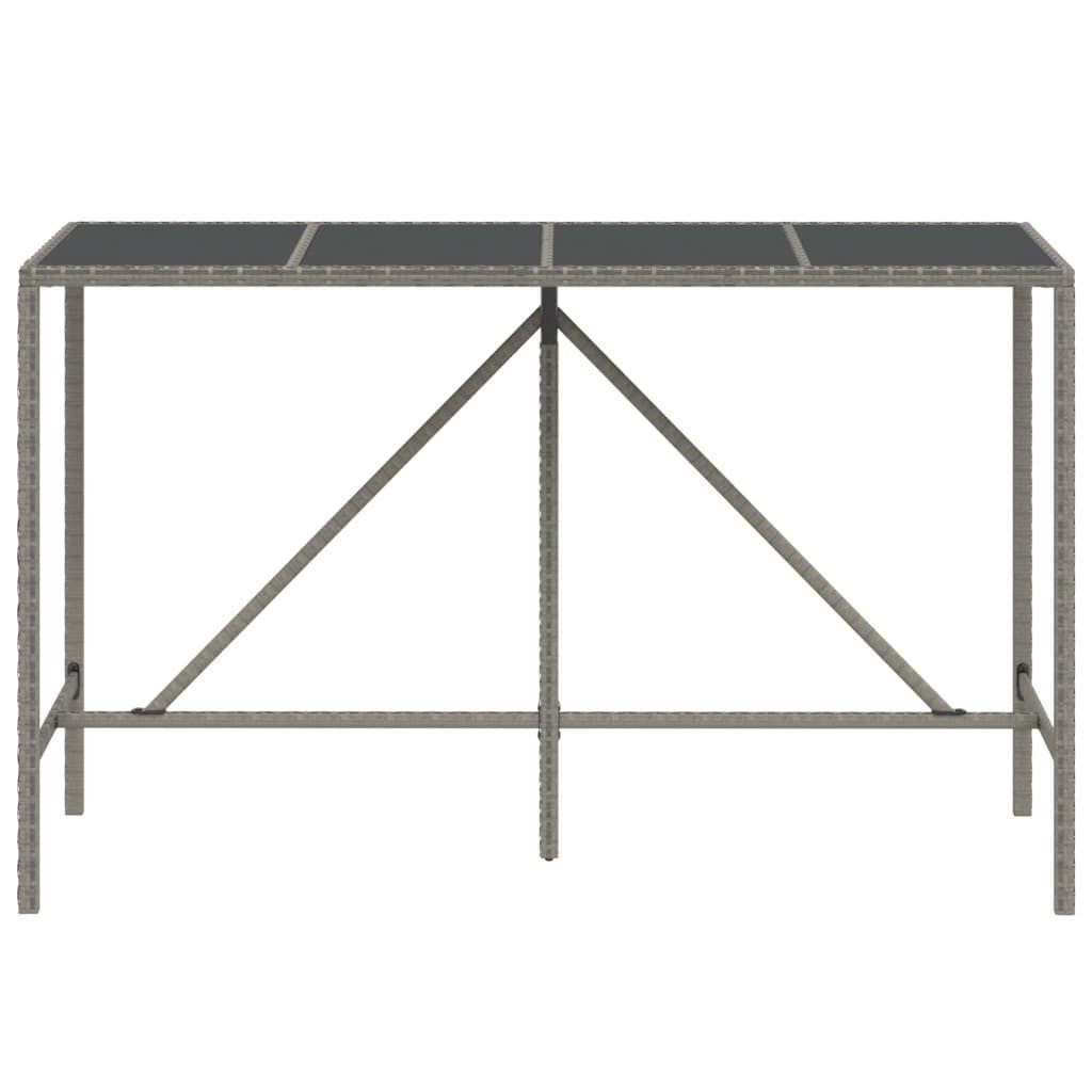 vidaXL Gartentisch Bartisch mit Glasplatte Grau günstig online kaufen