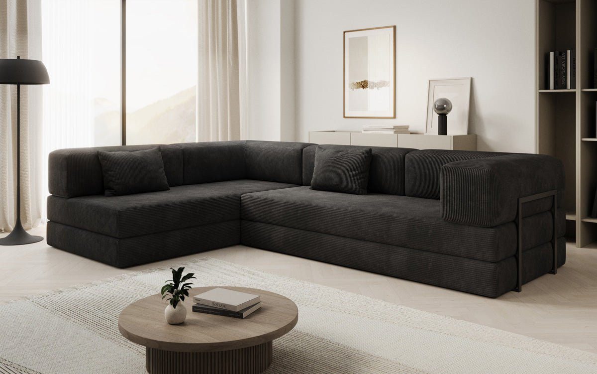 Luxusbetten24 Sofa Designer Sofa Lazy L, mit Aufklappfunktion und Cordbezug günstig online kaufen