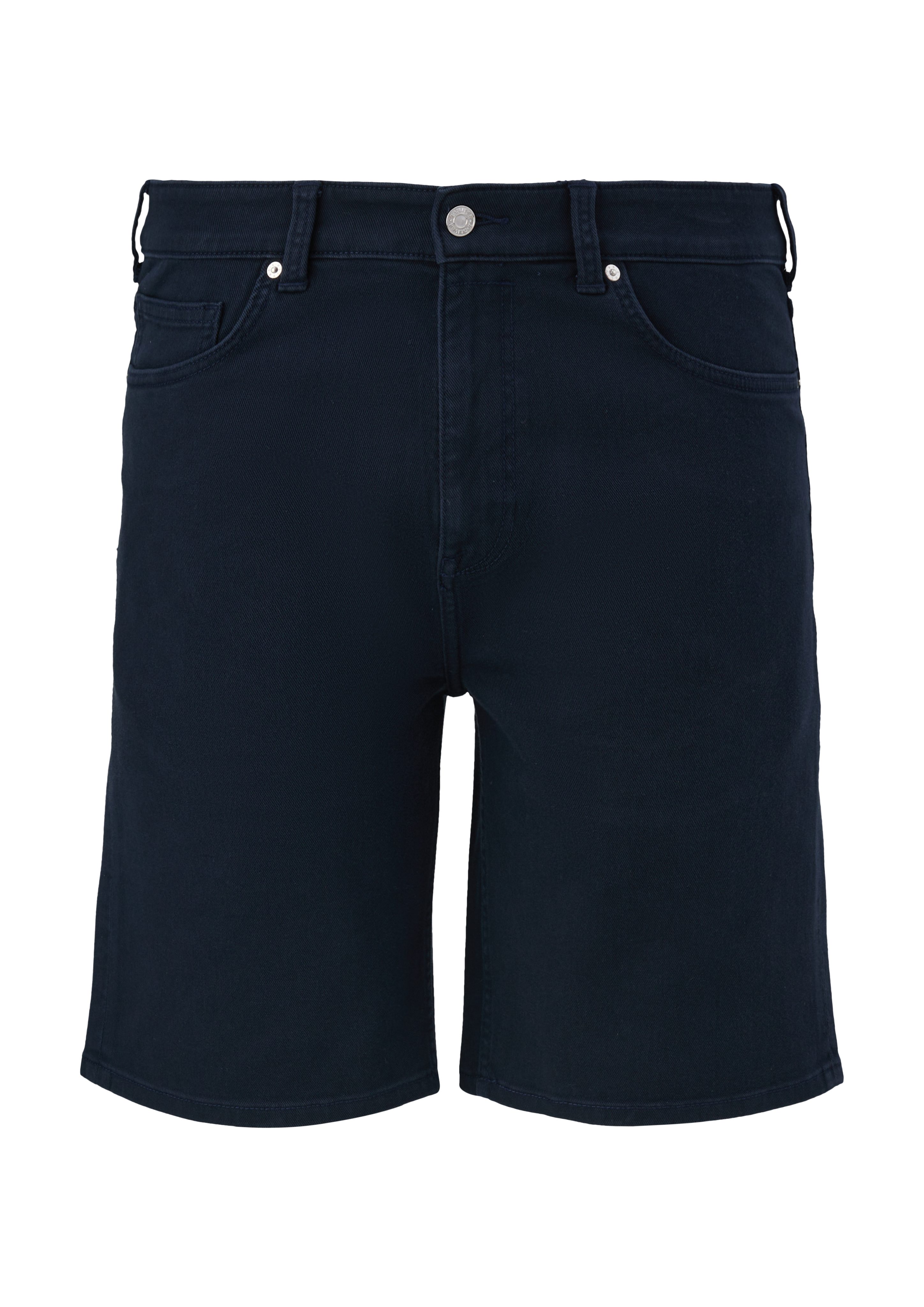 Casby Rise navy / Jeansshorts Leg Mid Straight Label-Patch Jeans-Bermuda / Fit Relaxed s.Oliver /