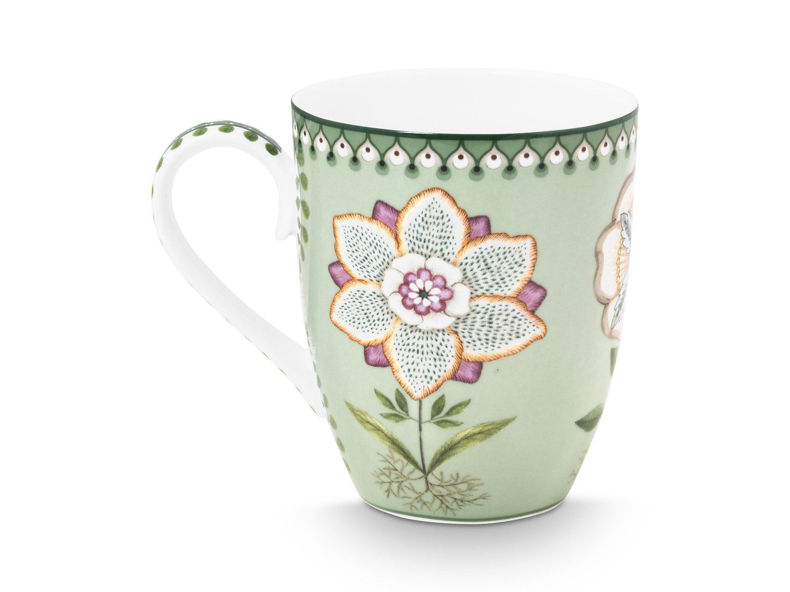 PiP Studio Becher Lily&Lotus Light Green Becher Large 350ml, Porzellan