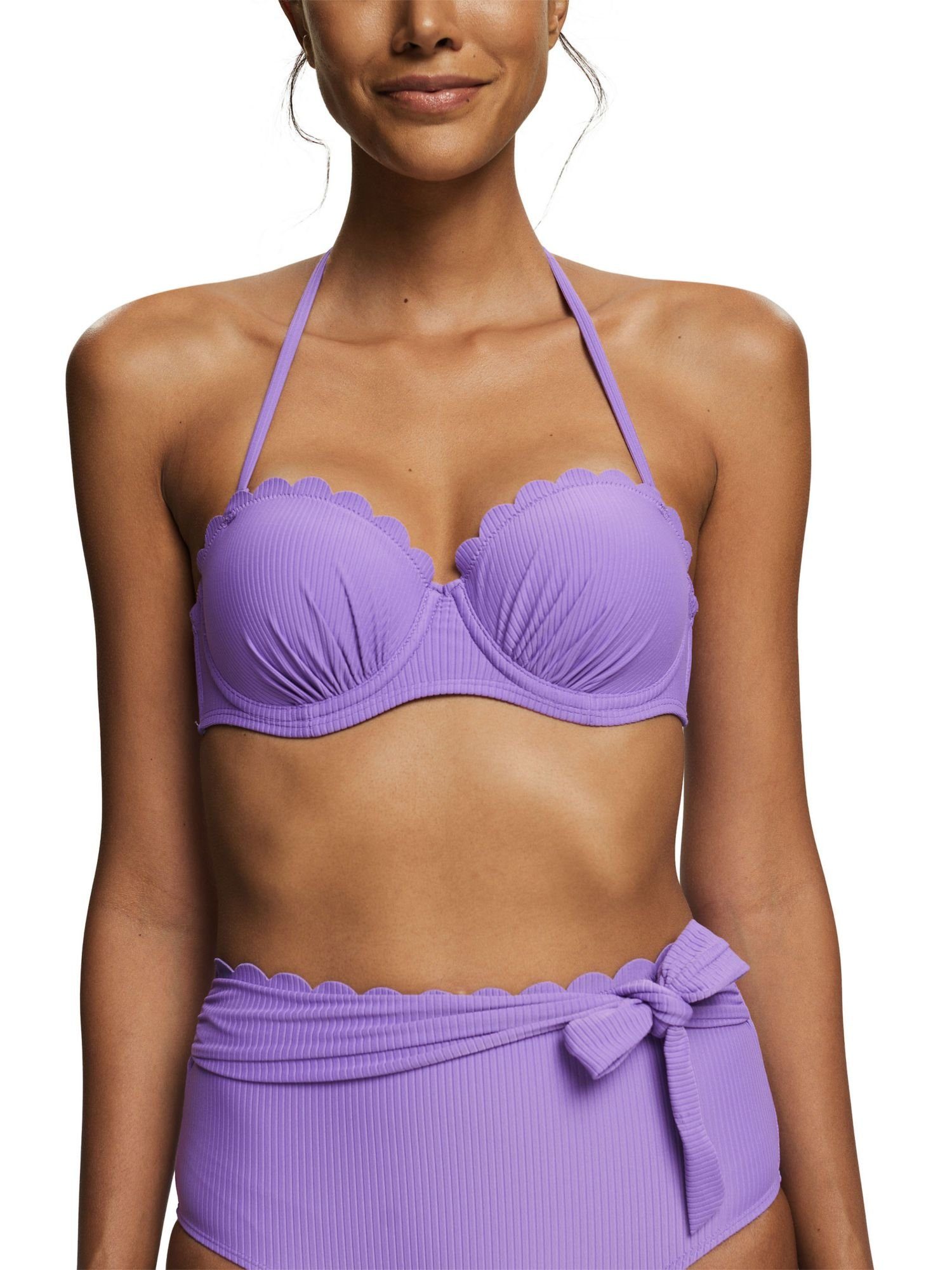 Esprit Bügel-Bikini-Top »Geripptes Bikini-Top mit Muschelsaum« online  kaufen | OTTO