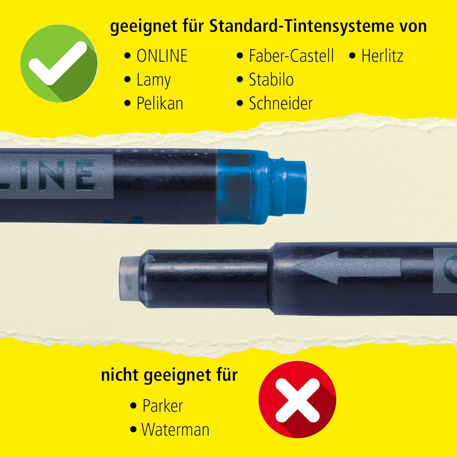 Online Pen ONLINE Kombipatrone Maxi-Pack blau, 25 Stück Tintenpatrone