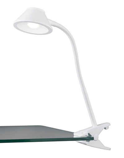 Reality Leuchten LED Klemmleuchte BERRY, H 26 cm, Weiß, Kunststoff, LED fest integriert, Extra-Warmweiß, mit flexiblem Schwanenhals