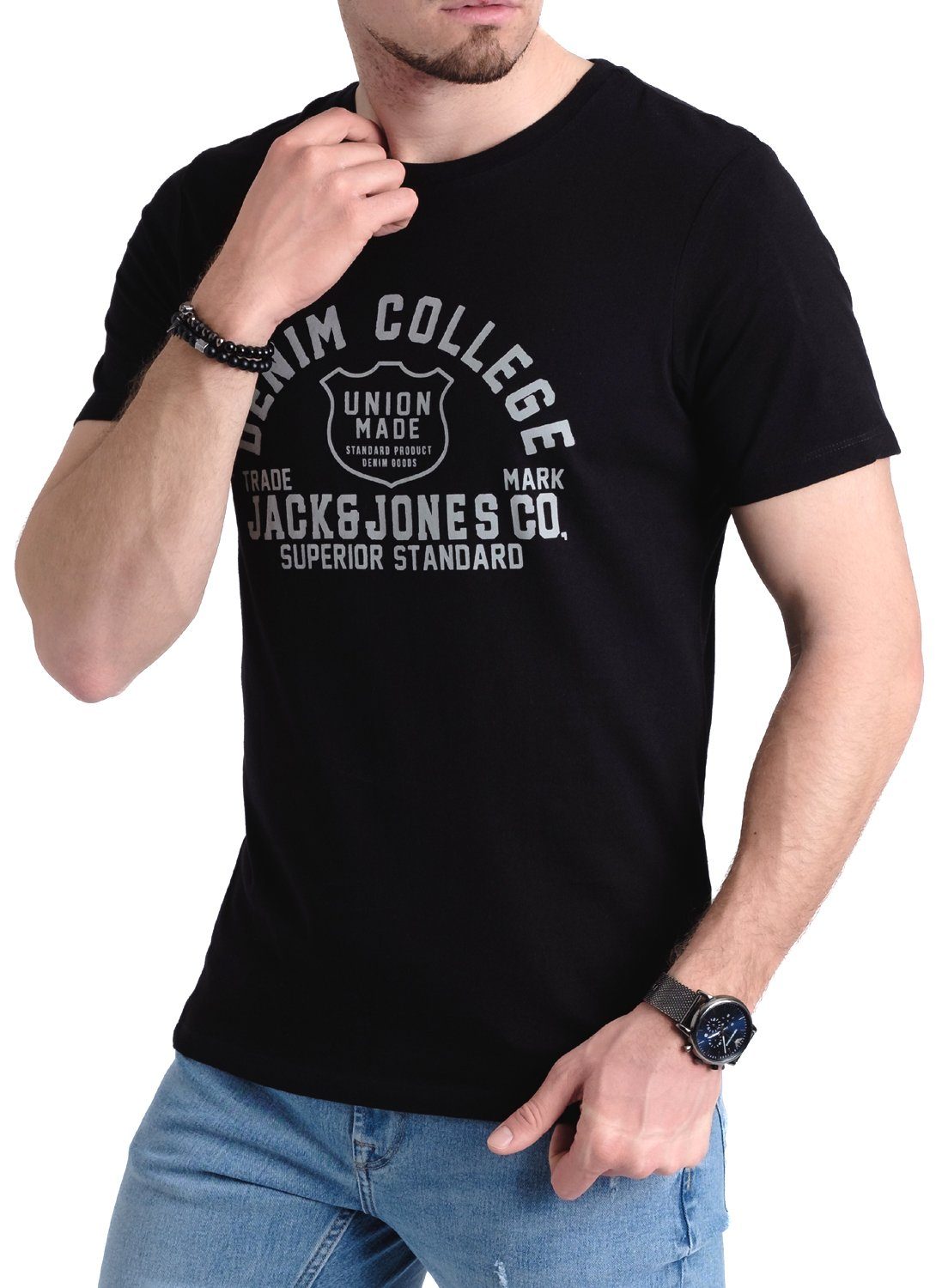 Jack & Jones Print-Shirt T-Shirt OPT Baumwolle aus Aufdruck 4 mit