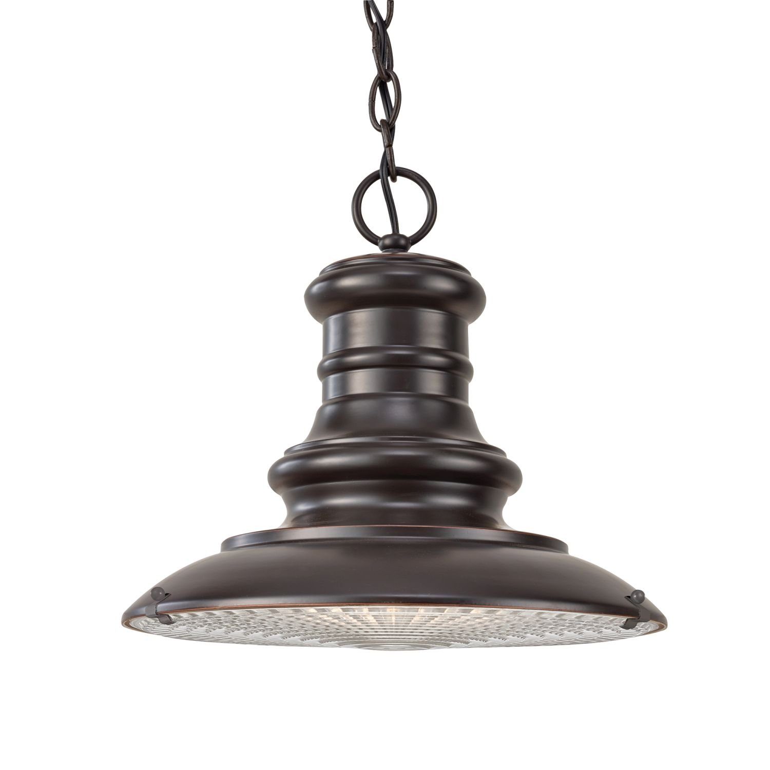 Licht-Erlebnisse Außen-Deckenleuchte KINGSTON, ohne Leuchtmittel, Hängeleuchte außen Terrasse Garten IP23 Bronze E27 Glas Aluminium