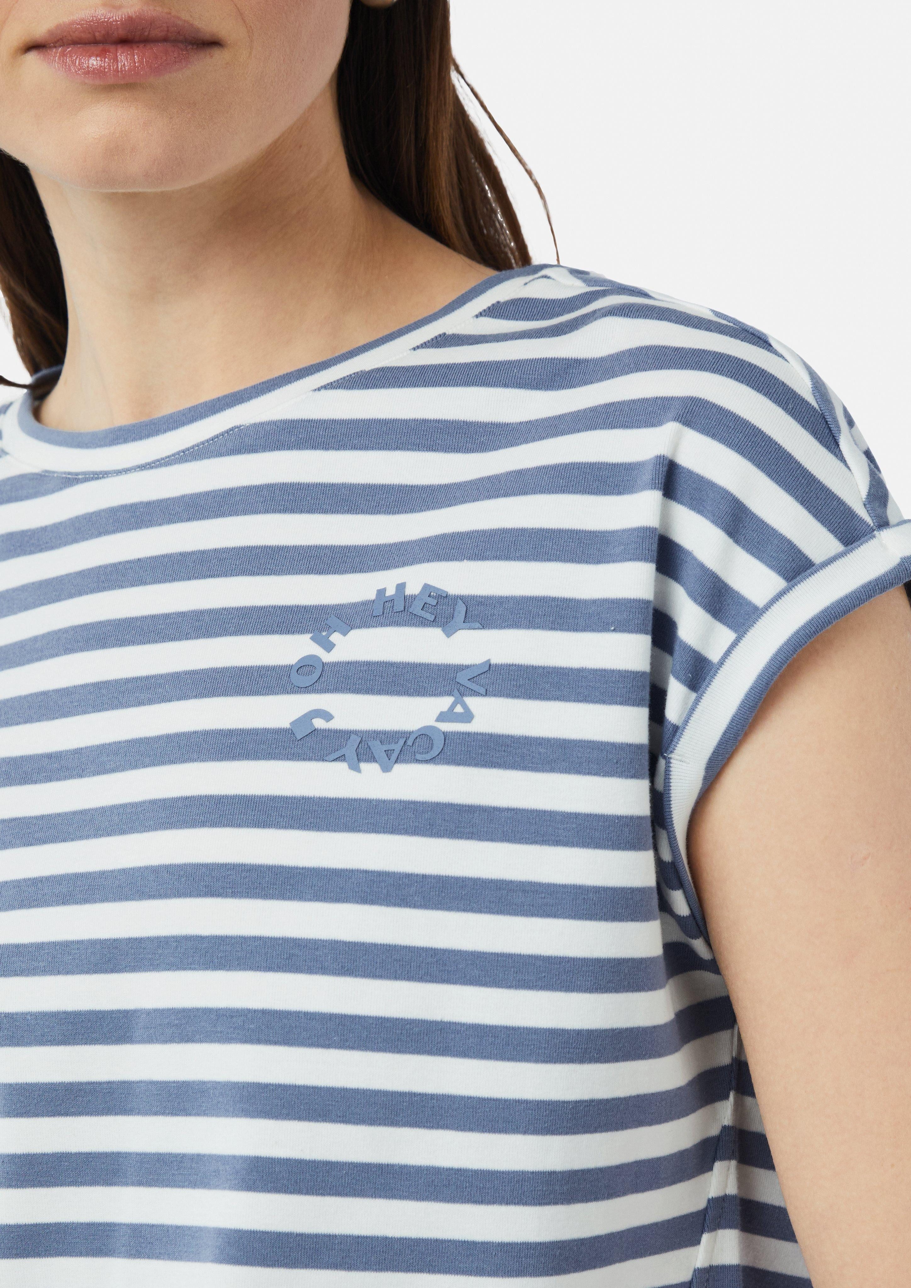 comma casual identity Shirttop Gestreiftes Baumwoll-T-Shirt günstig online kaufen