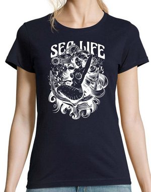 Youth Designz T-Shirt Sea Life Mermaid Damen Shirt mit trendigem Frontprint