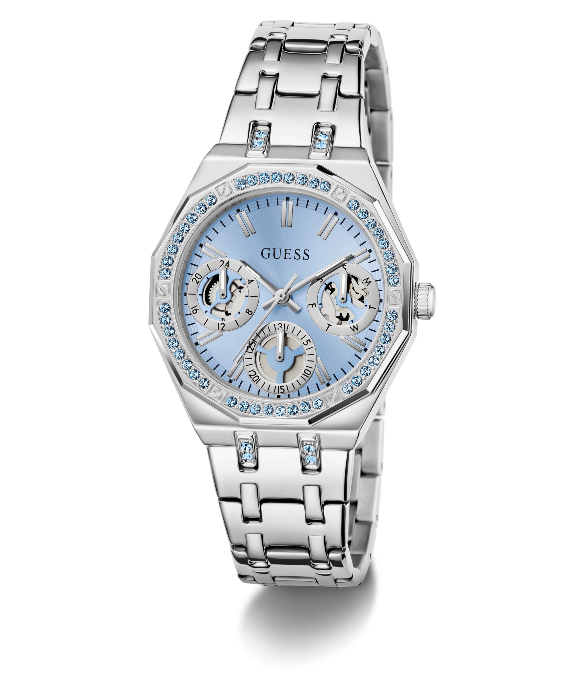 Guess Multifunktionsuhr QUINN GW1009L1, Quarzuhr, Armbanduhr, Damenuhr, Edelstahlarmband, Datum – Bild 4 von 5