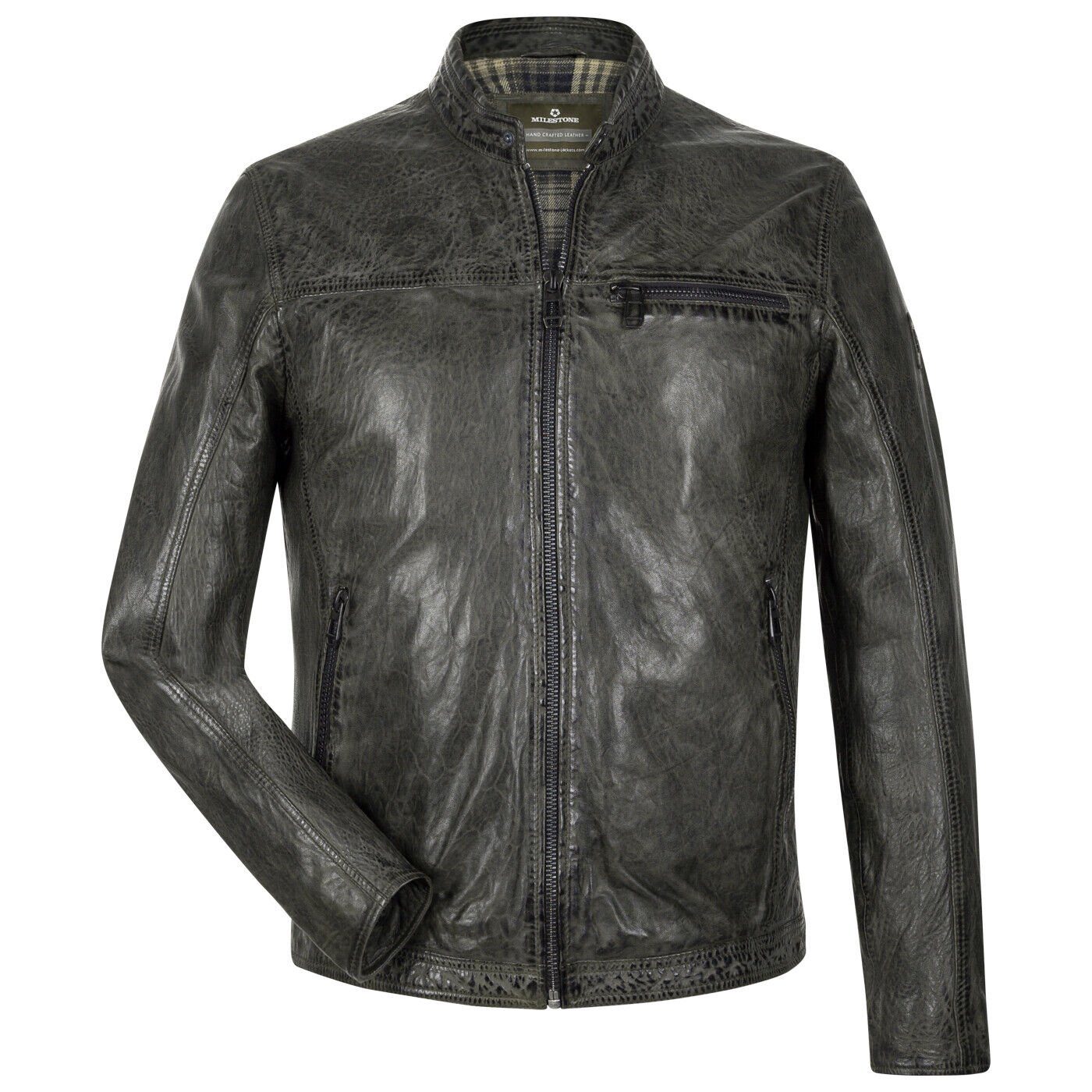 Milestone Lederjacke Herrenjacke aus Lammnappa Leder mit leichter Fütterung