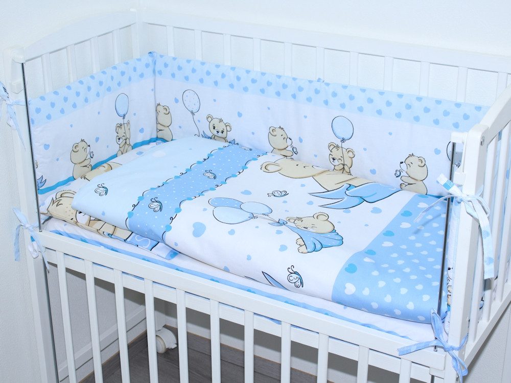 Beistellbett Baby Bettwäsche für Beistellbett mit Nestchen Spannbettlaken 6 teilig