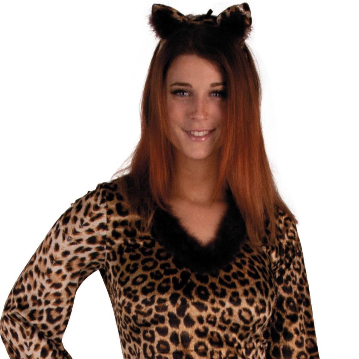 Party x People Kostüm Leopard Katze Kira mit Haarreif für Damen