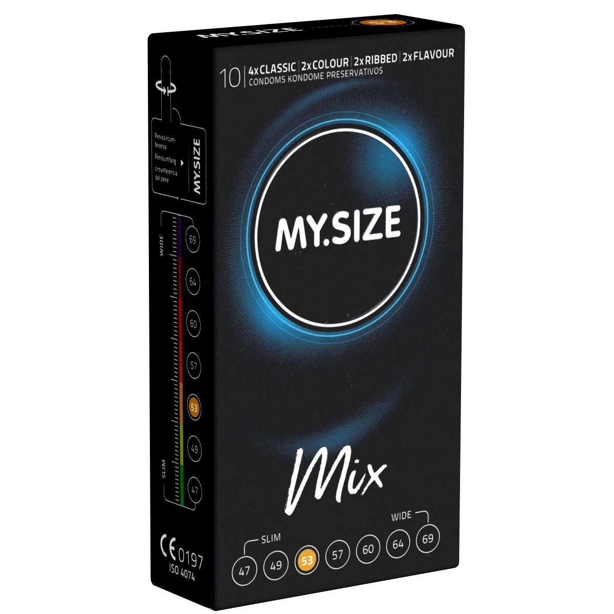 MY.SIZE Kondome Classic 53 MIX Packung mit, 10 St., im gemischten Sortiment, Kondome für besten Tragekomfort und Sicherheit