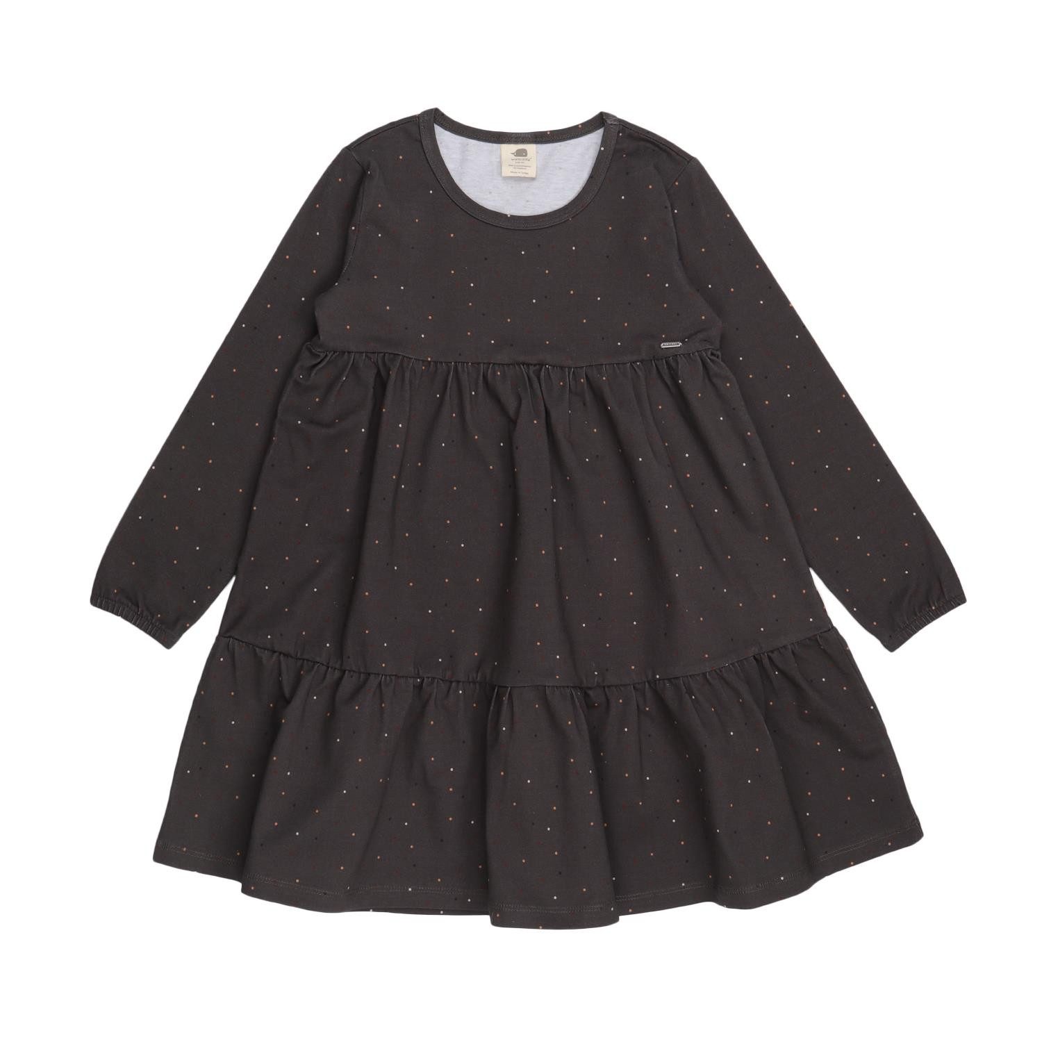 Jerseykleid Rüschenkleid mit Punkten aus Bio-Baumwolle