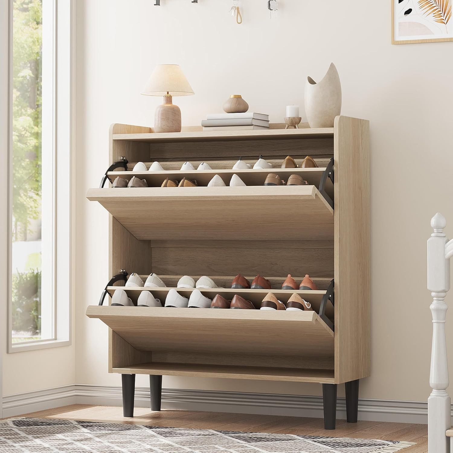 GarveeMore Schuhschrank aus Holz mit 2 günstig online kaufen