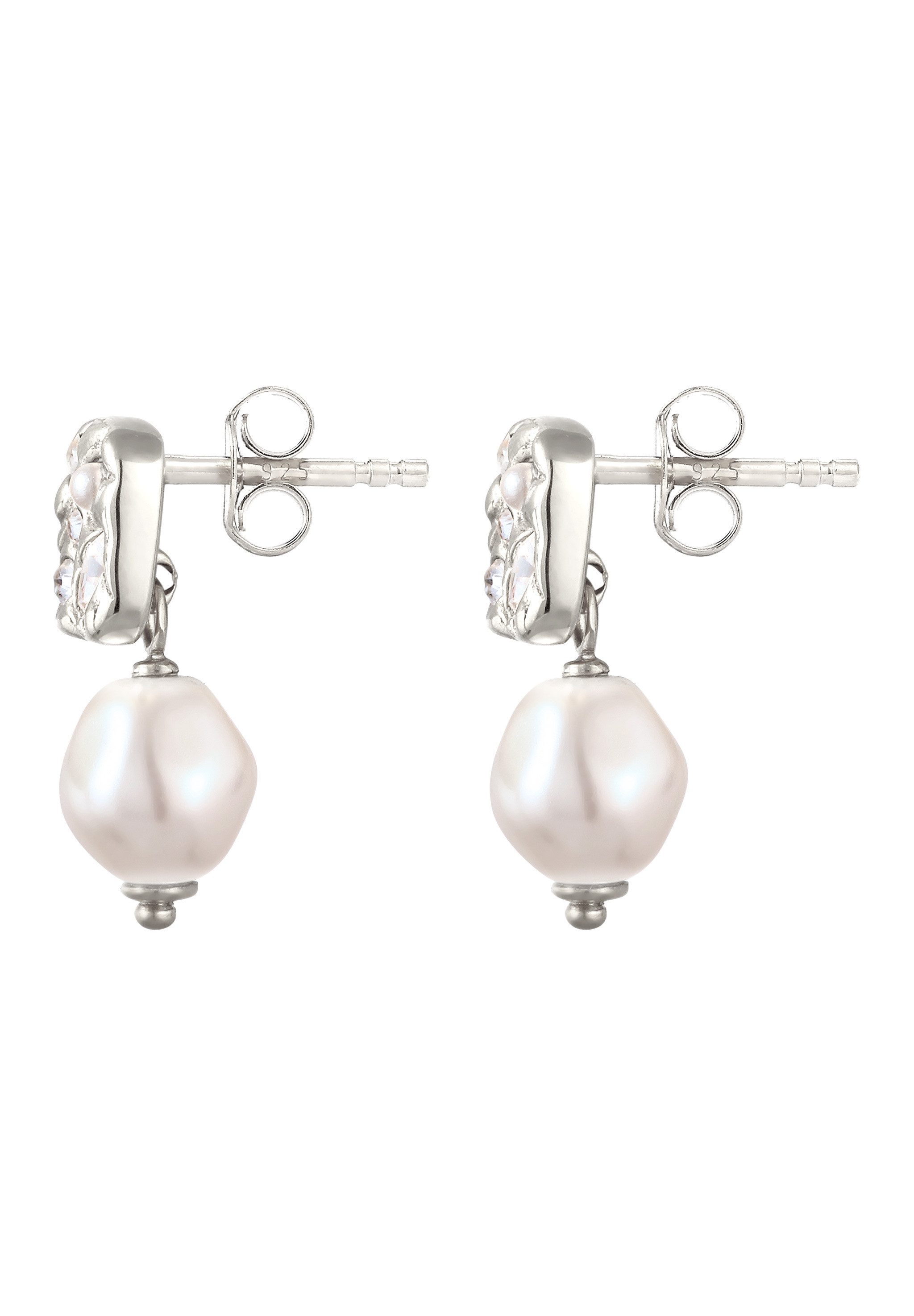 Elli Perlenohrringe Ohrstecker Hänger mit Perlen von Swarovski® Weiß 925 Sterling Silber