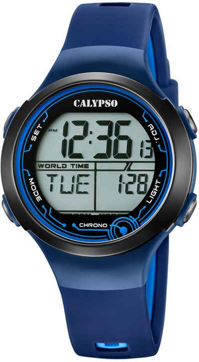 CALYPSO WATCHES Chronograph Digital Crush, K5799/5, Armbanduhr, Quarzuhr, Damenuhr, Digitalanzeige, Datum, Stoppfunktion