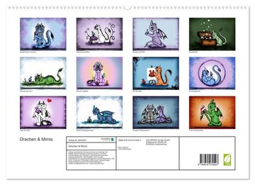CALVENDO Wandkalender Drachen & Mimis (Premium, hochwertiger DIN A2 Wandkalender 2023, Kunstdruck in Hochglanz)
