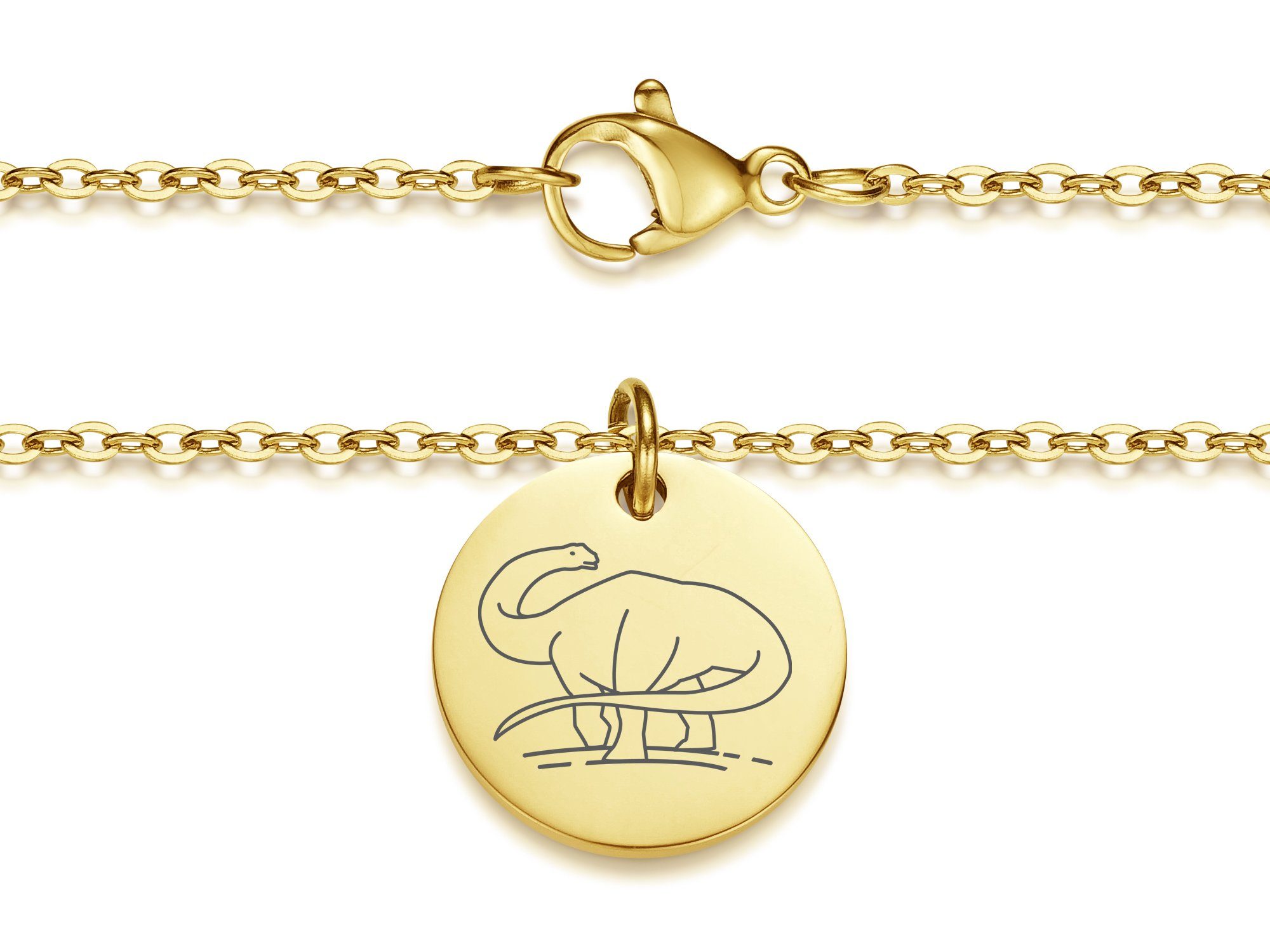 vier mit Silberkettenstore - und Halskette Farben zwei Anhänger Längen gold mit Diplodocus Kette Anhänger Edelstahl,