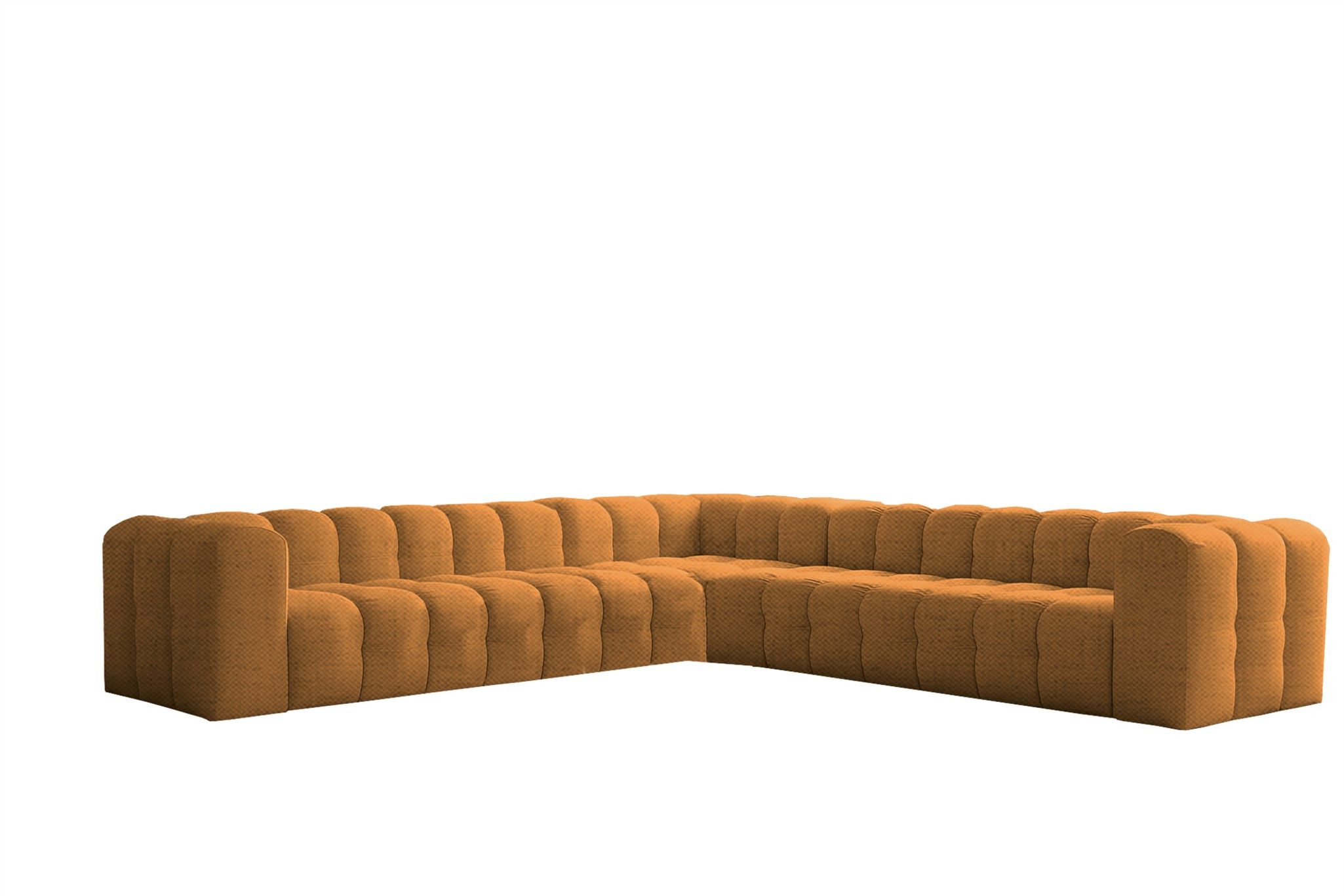 Fun Möbel Ecksofa Designersofa SOLVIE XL Universal (330cm), Stoff Moly oder Tiffani, Sofa-Rücken echt bezogen