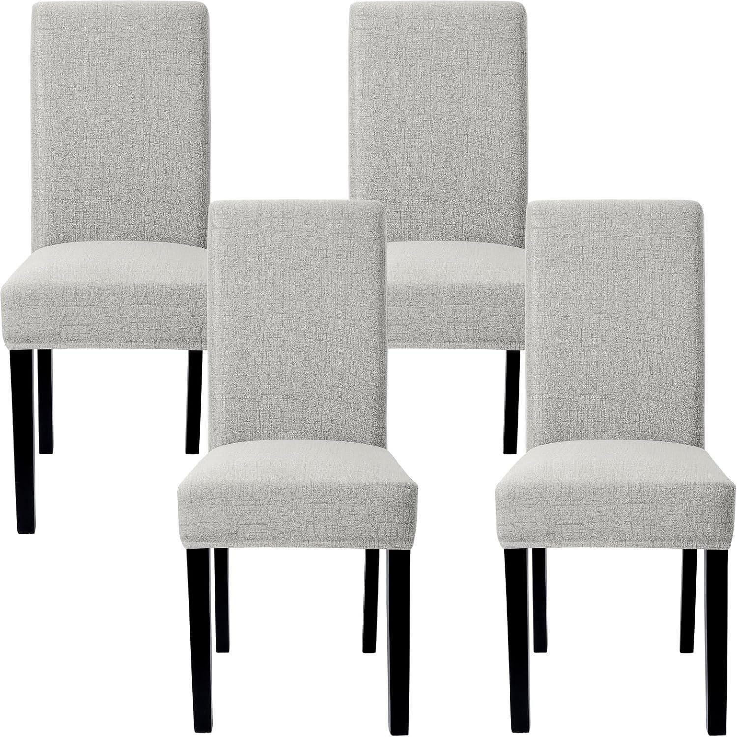 Esszimmerstuhl Stuhlhussen 4er Set Stretch Abnehmbar Waschbar Esszimmer Küche Beige