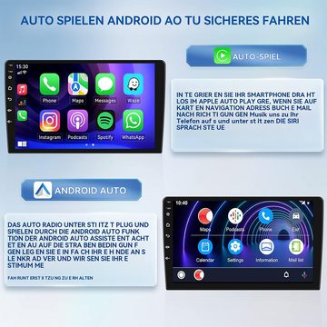 Hikity Android 11 Wireless Carplay 2 DIN Navi 10.1 Zoll Touch Bluetooth WiFi Autoradio (mit AHD Rückfahrkamera, Bluetooth, WiFi, FM, RDS HiFi Sound)
