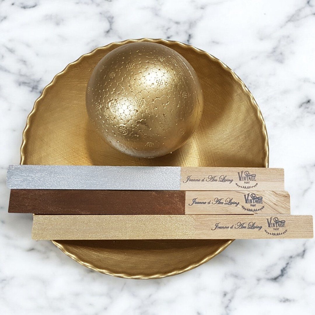 Vintage Paint Kreidefarbe Vintage Paint Metallic Gold Bronze Silber In/Outdoor 200ml Farbe, Spritzarm, Umweltfreundlich, Farbecht, ECO Label