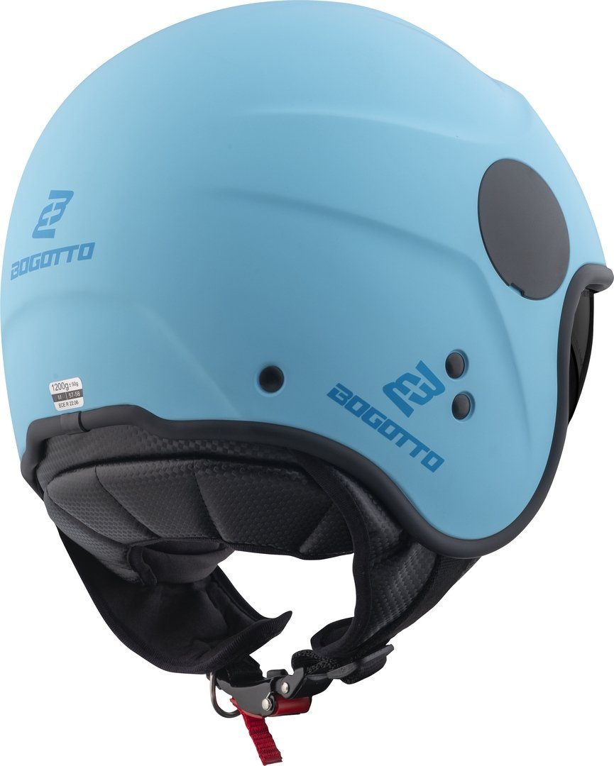 Bogotto Motorradhelm H595 SPN Jethelm, herausnehmbares Innenfutter,integriertes Sonnenvisier