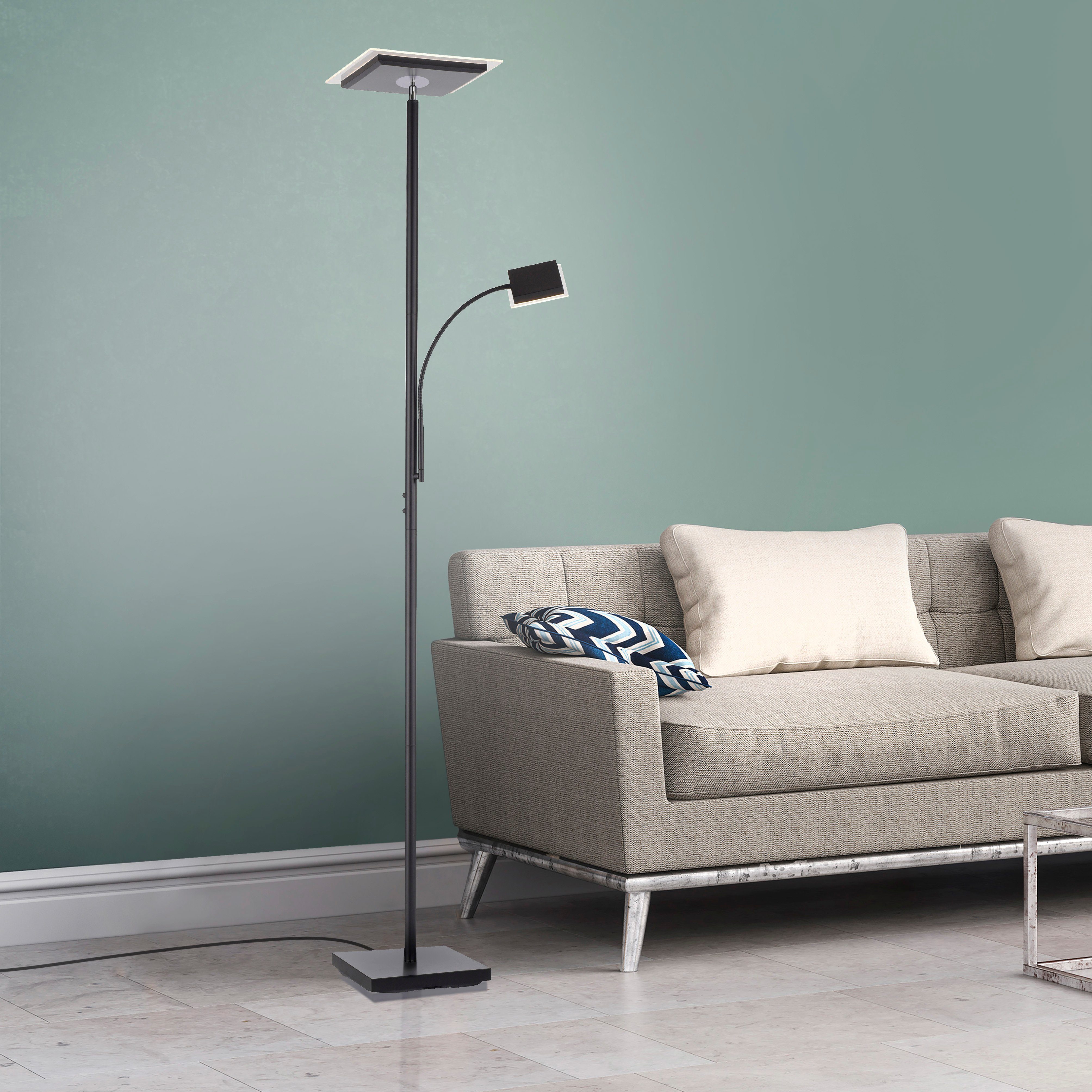 JUST LIGHT Stehlampe HANS, LED fest integriert, Warmweiß, LED, dimmbar über Touchdimmer, Schalter, Touchschalter