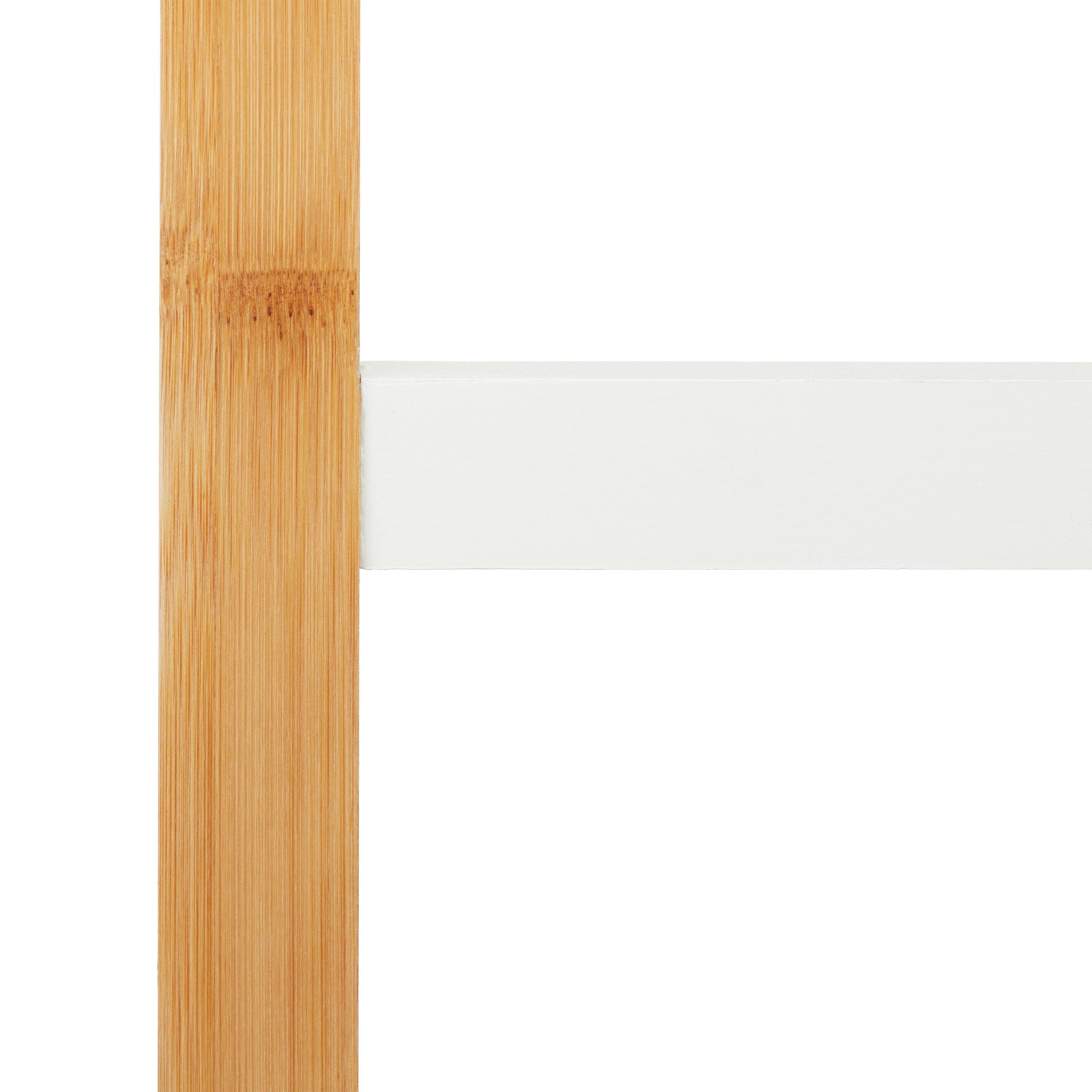 Bambus natur/weiß relaxdays Handtuchhalter Handtuchhalter