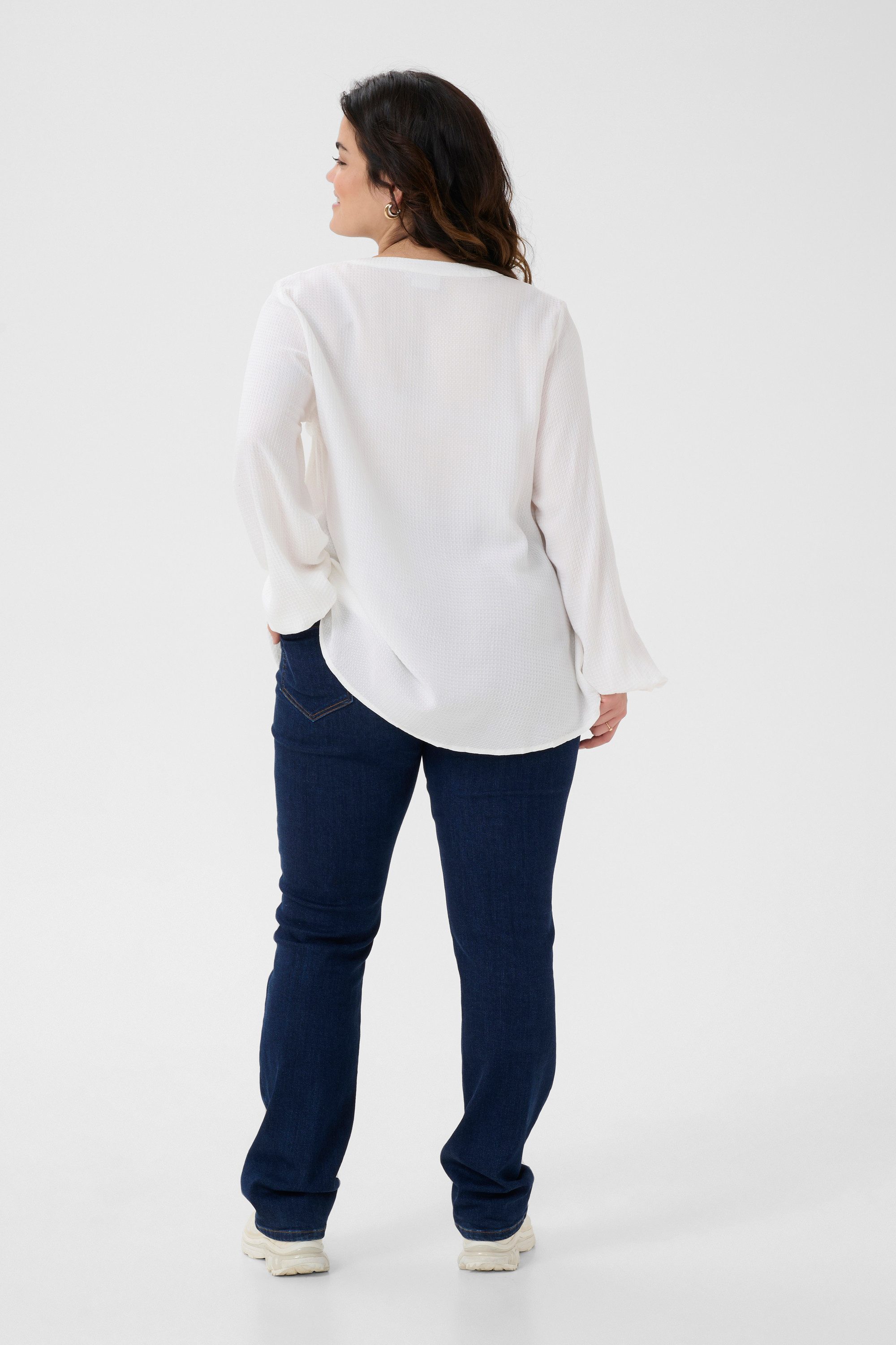 KAFFE Curve Langarmbluse Langarm-Bluse KCmahlena Große günstig online kaufen