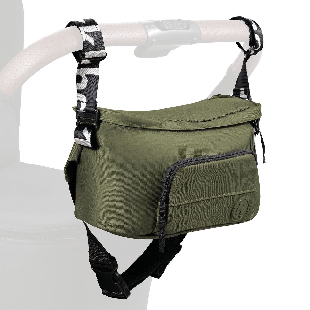 Hauck Kinderwagen-Transporttasche Pushchair Hip Bag - Olive, Universal Buggy Organizer Kinderwagen Tasche und Bauchtasche