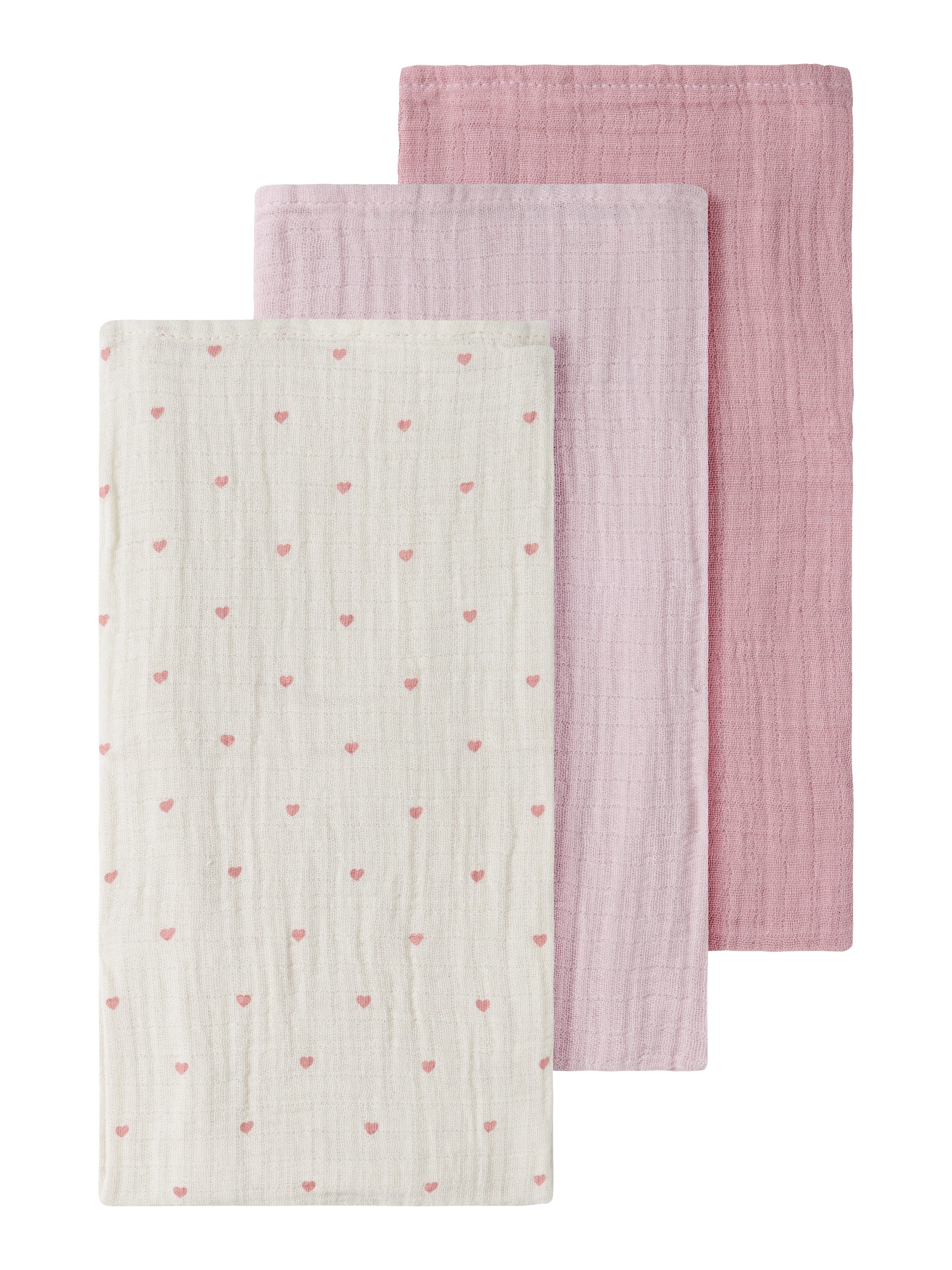 Lil' Atelier Multifunktionstuch NBNISLEYS 3PACK NAPPIES LIL NOOS, (Packung, 3-St), aus Baumwolle, bequeme Passform, mit Blumenmuster und Uni-Look