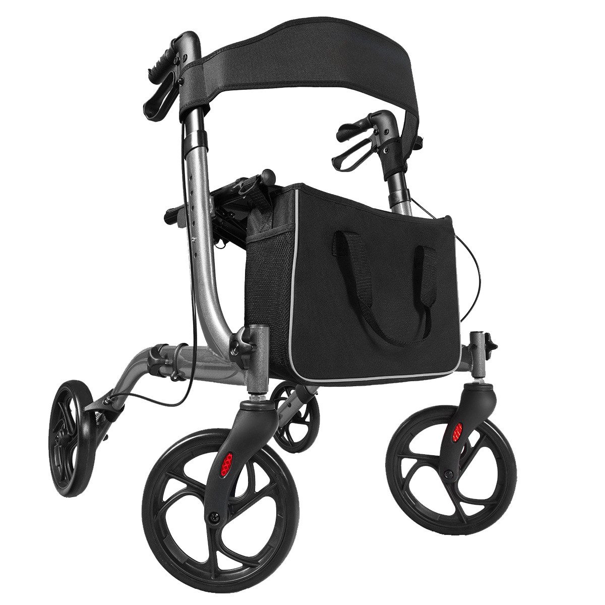 COSTWAY Rollator, Leicht und faltbar, mit abnehmbarem Aufbewahrungsbeutel